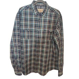 Vintage Italia Men Classic Plaid Shirt Long Sleeves Button Up Size L RETAIL $98